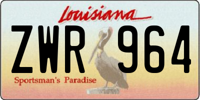 LA license plate ZWR964