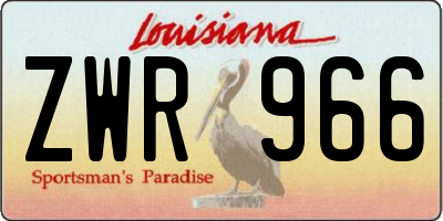 LA license plate ZWR966
