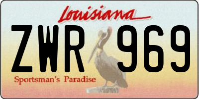 LA license plate ZWR969