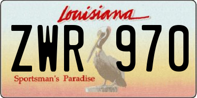 LA license plate ZWR970