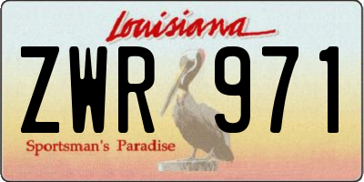 LA license plate ZWR971