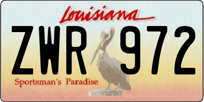 LA license plate ZWR972