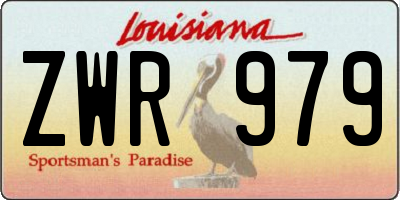 LA license plate ZWR979