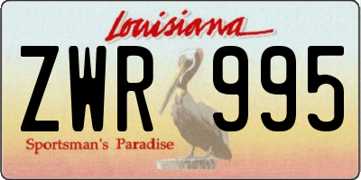 LA license plate ZWR995