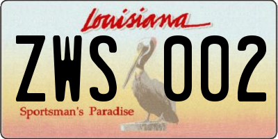 LA license plate ZWS002