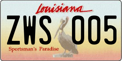LA license plate ZWS005
