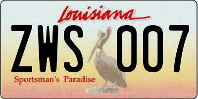 LA license plate ZWS007