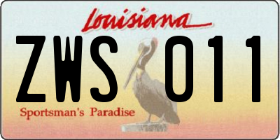 LA license plate ZWS011