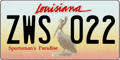 LA license plate ZWS022