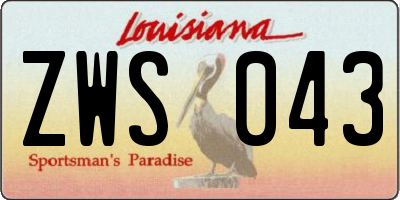 LA license plate ZWS043