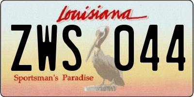 LA license plate ZWS044