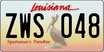 LA license plate ZWS048