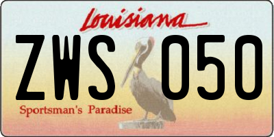 LA license plate ZWS050