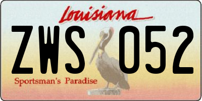 LA license plate ZWS052