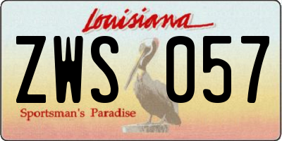 LA license plate ZWS057