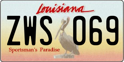 LA license plate ZWS069