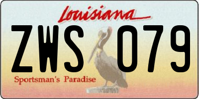 LA license plate ZWS079