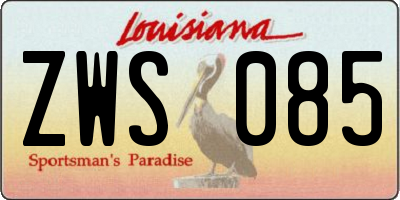 LA license plate ZWS085