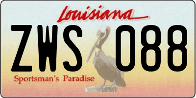 LA license plate ZWS088