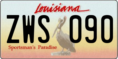 LA license plate ZWS090