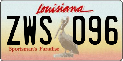 LA license plate ZWS096