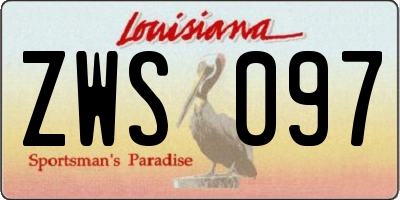 LA license plate ZWS097