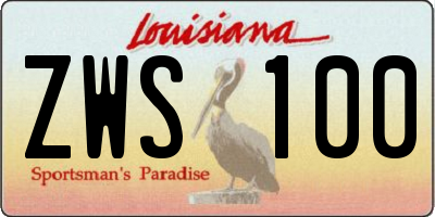 LA license plate ZWS100