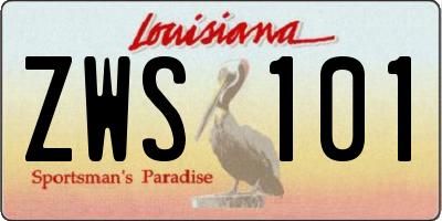 LA license plate ZWS101