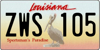 LA license plate ZWS105