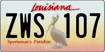 LA license plate ZWS107