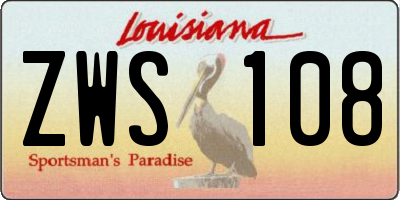 LA license plate ZWS108