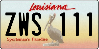 LA license plate ZWS111