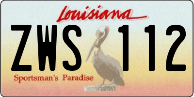 LA license plate ZWS112