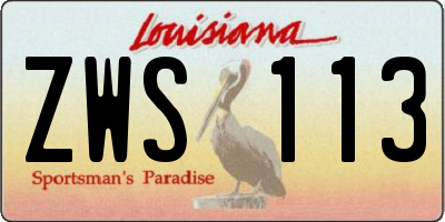 LA license plate ZWS113