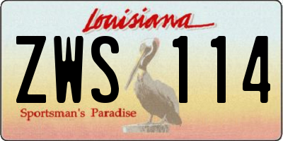 LA license plate ZWS114