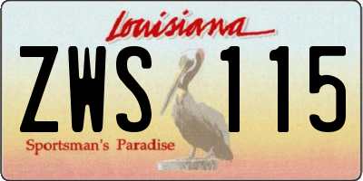 LA license plate ZWS115