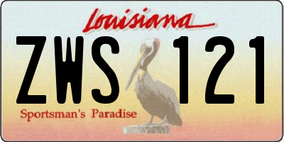 LA license plate ZWS121