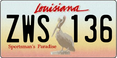 LA license plate ZWS136