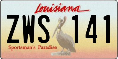 LA license plate ZWS141