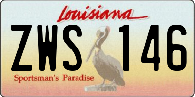 LA license plate ZWS146