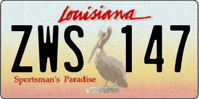 LA license plate ZWS147