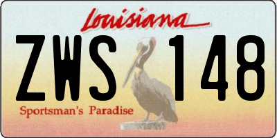 LA license plate ZWS148