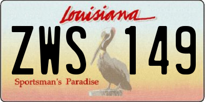 LA license plate ZWS149