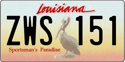 LA license plate ZWS151