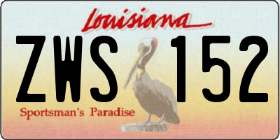 LA license plate ZWS152