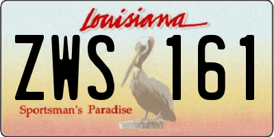 LA license plate ZWS161