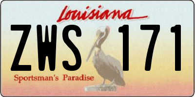 LA license plate ZWS171