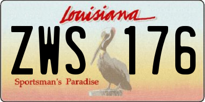 LA license plate ZWS176