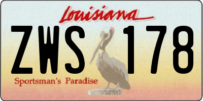 LA license plate ZWS178