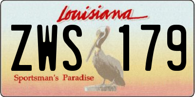 LA license plate ZWS179